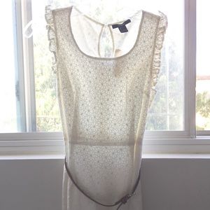 *NWT* Forever 21 Ivory Ruffle Dress w/ mini belt